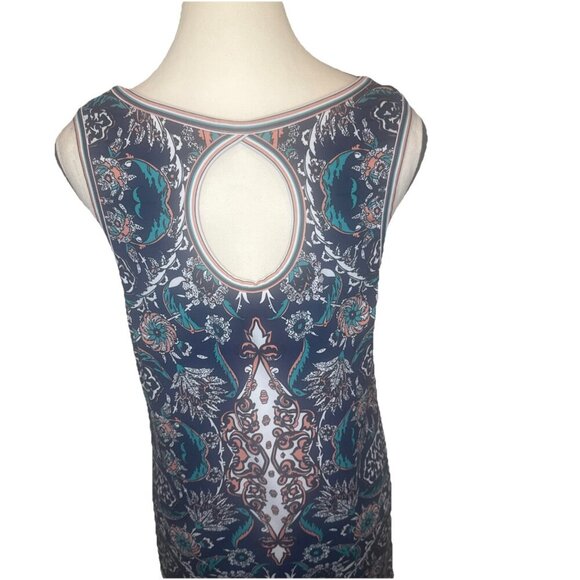 Max Studio Women’s Colorful Sleeveless Shift Dress Key Hole Back Sz M - Picture 6 of 12